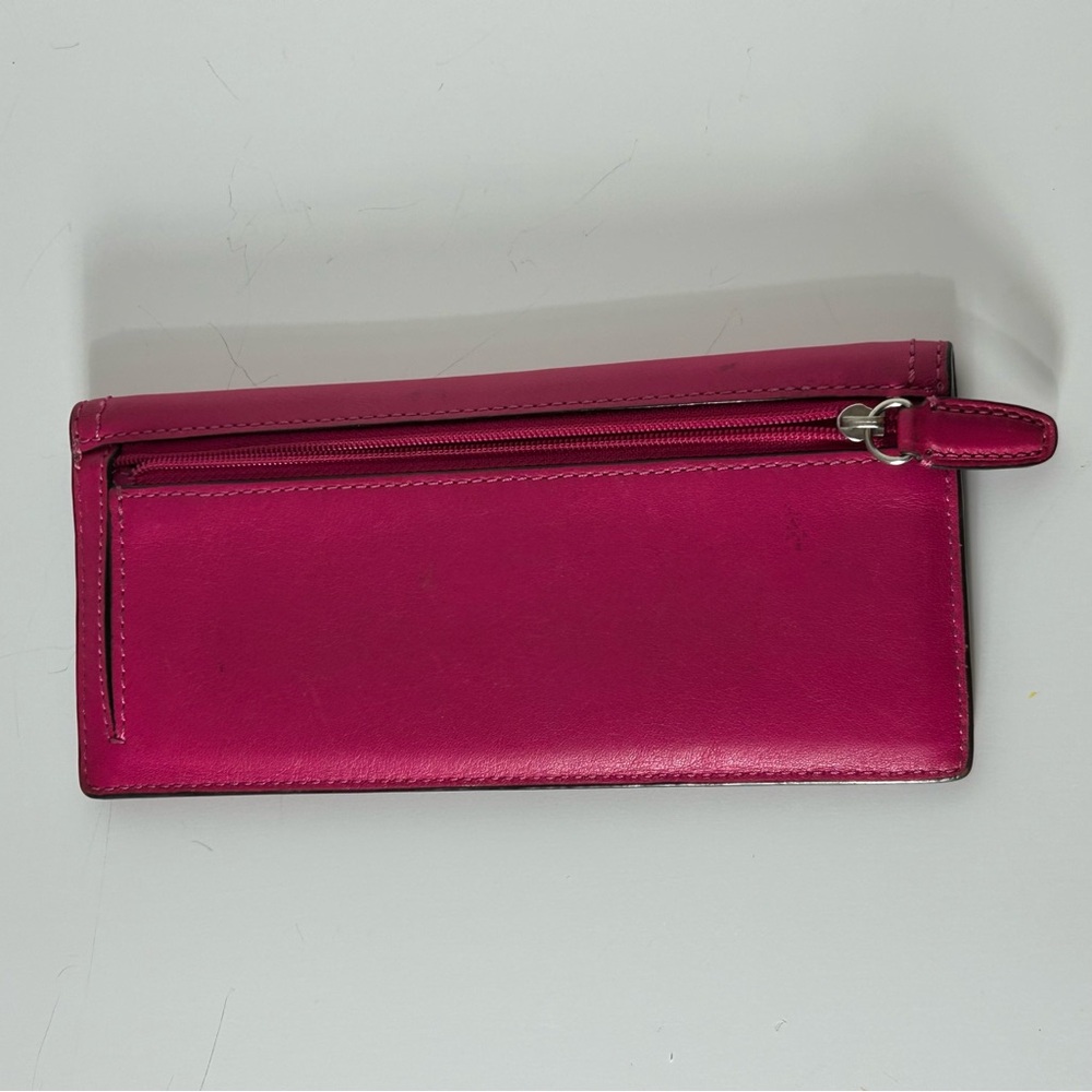 COACH Women's Pink Leather Thin Wallet - Picture 5 of 6